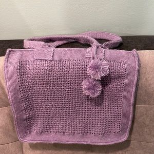 Tote with Handles Crocheted Medium Hand made New